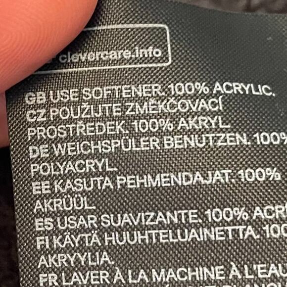 H&M Cozy Buffalo Check Black & Gray Blanket/Throw/Scarf/Wrap Fringe 75 x 35 - Picture 6 of 6